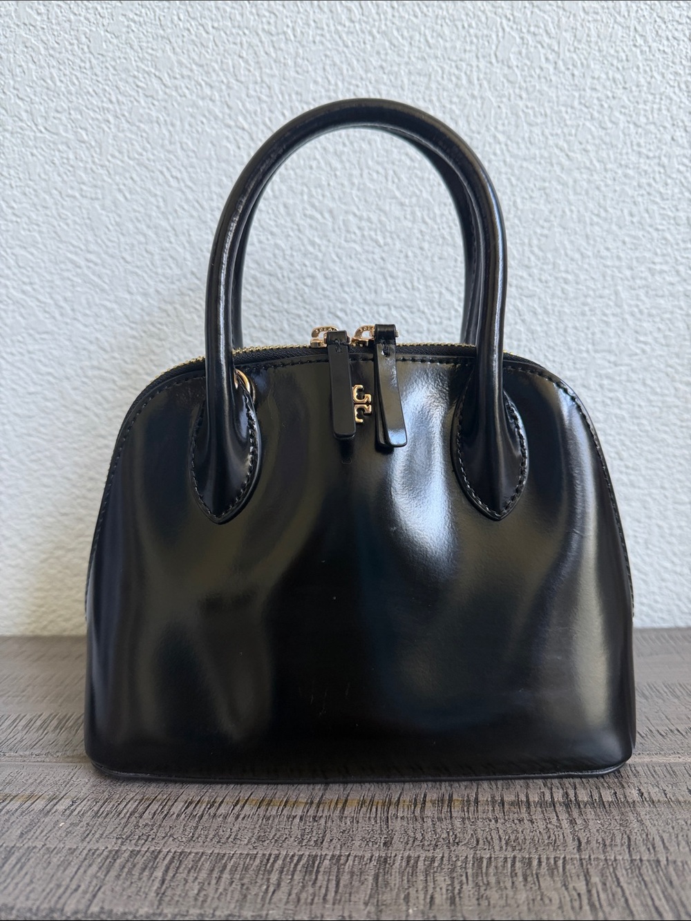 Tory Burch Emerson Patent Mini Dome Satchel Handbag New